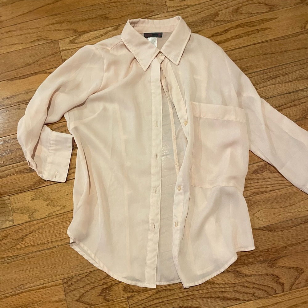 Blush Button Down